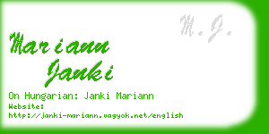 mariann janki business card